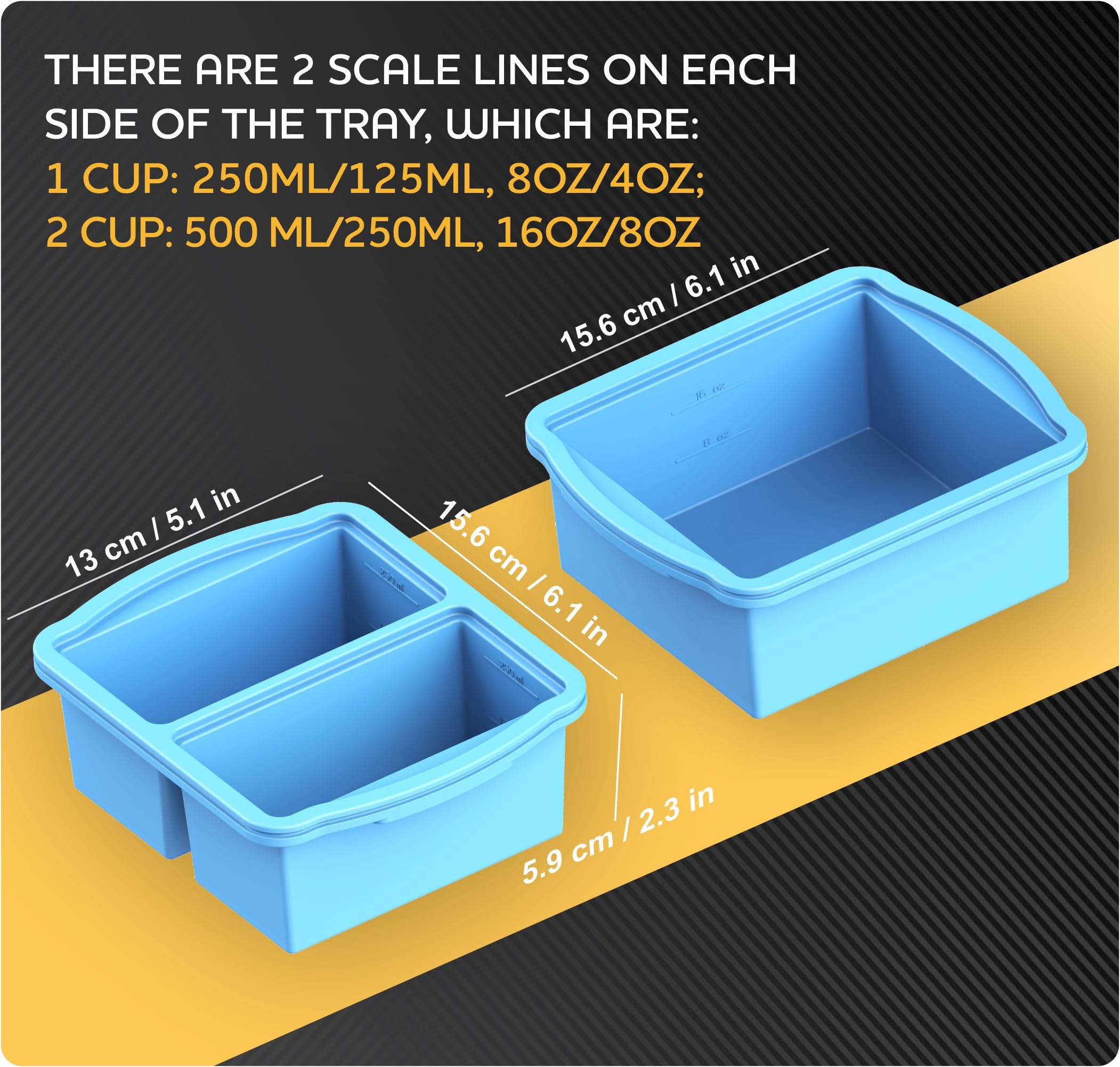 ZIP STANDING ahorro de espacio en refrigerador al congelar porciones en moldes apilables.