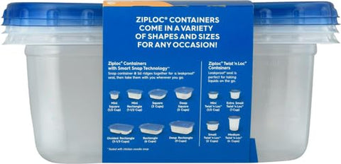 Ziploc 321874: contenedores aptos para lavavajillas y microondas.