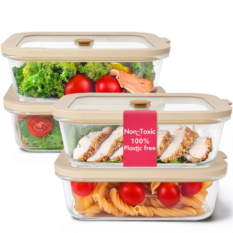 Ziruma contenedor de vidrio borosilicato 35oz con tapa hermética para almacenamiento seguro.