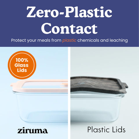 Ziruma contenedor vidrio 35oz con tapa hermética para guisos y snacks