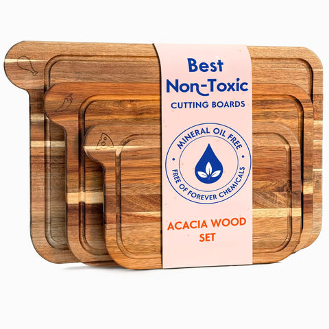 Ziruma tabla de cortar grande en acacia FSC, ideal para cortes amplios.