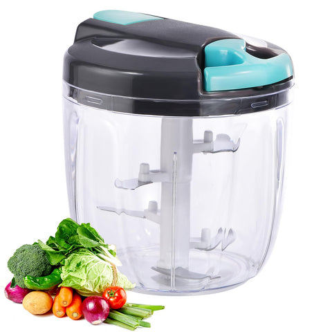 Ziweaye procesador manual 900 ml gris azulado para cortar verduras