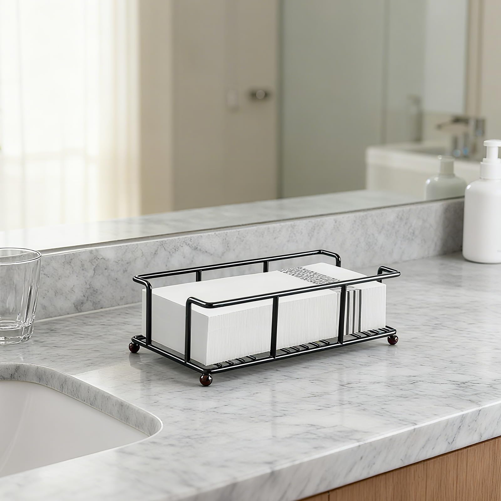 zizouoe porta-papel-bano-negro, base estable para uso continuo.