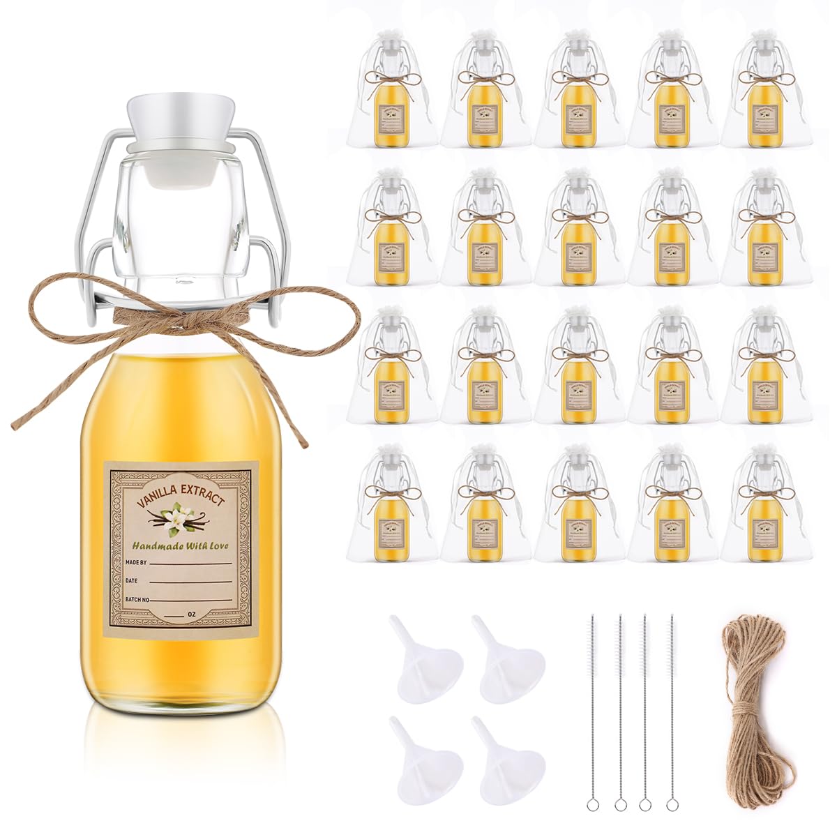Frascos zjdbset de vidrio con tapa oscilante, capacidad 120 ml para vainilla