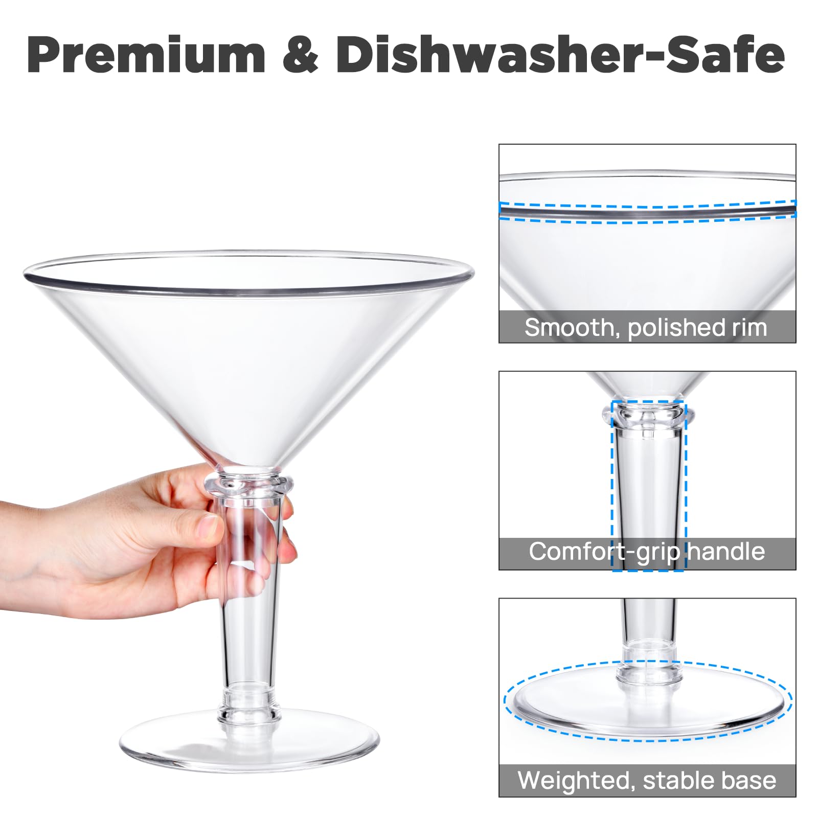 Copas ZJJZGYXINTAI martini gigante, ideales para reuniones al aire libre.