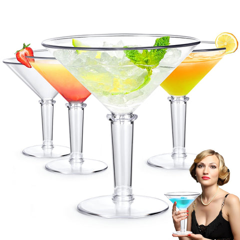 Copas ZJJZGYXINTAI martini gigante, set de 4, 48 oz, para fiestas grandes.
