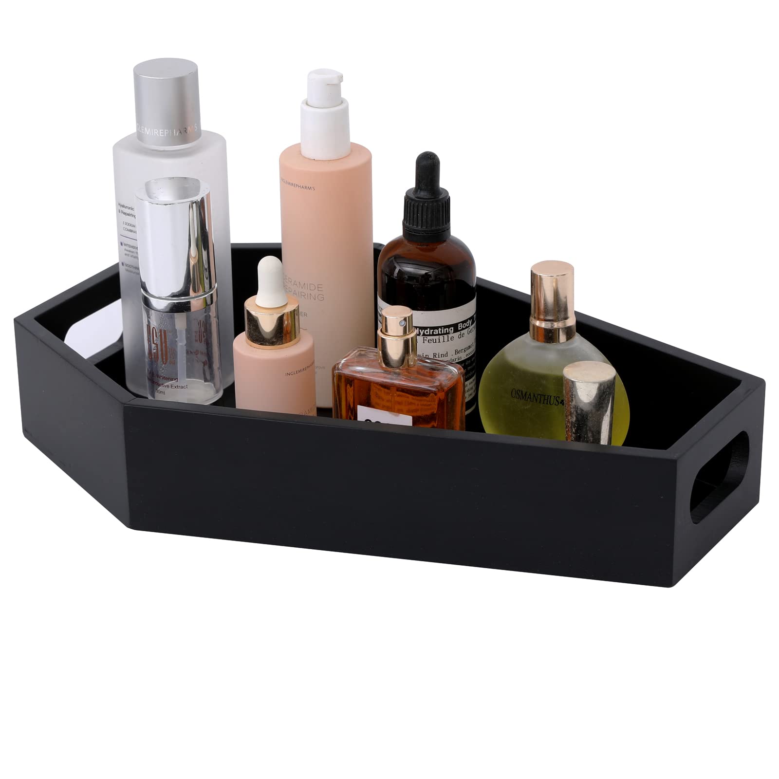 ZJPZYXDHZFC ataúd organizador de maquillaje negro, ideal para tocador.
