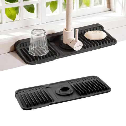 ZJWZLG alfombrilla para grifo de cocina con drenaje rápido y área ordenada.
