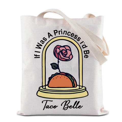 ZJXHPO Taco Belle Tote, vista frontal, ideal para compras diarias gracias a su impresión duradera.