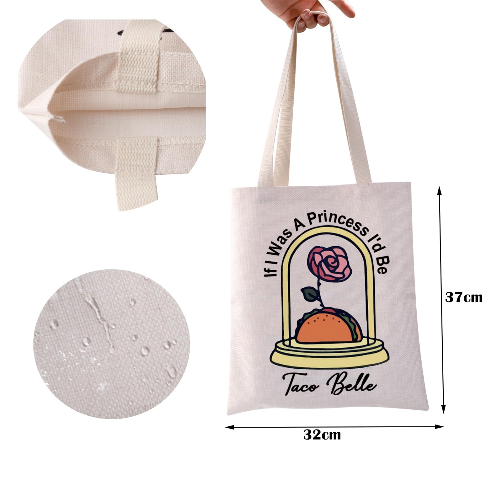 ZJXHPO Taco Belle Tote, vista lateral, diseño a doble cara para estilo en cualquier ocasión.