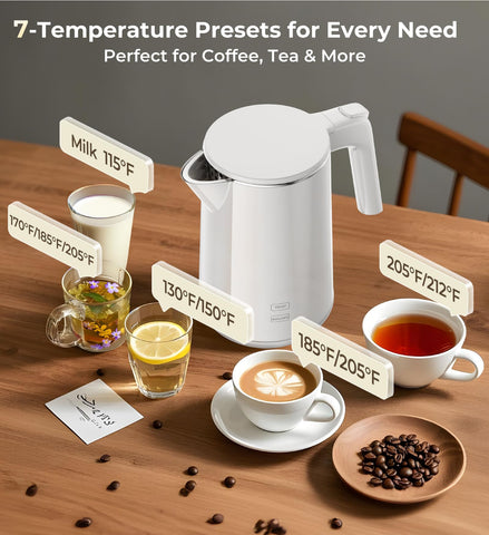 ZKBHOME Olla eléctrica 1L, indicadores de temperatura para precisión.