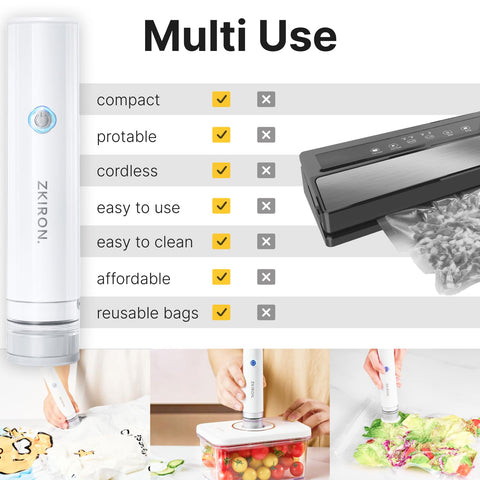 Batería recargable de ZKIRON OneTouch para sellar en cualquier lugar