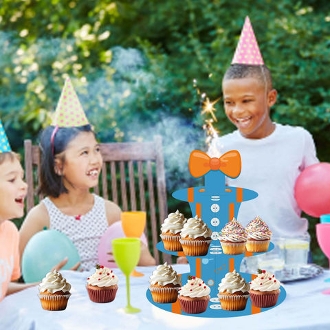 Decoración de cumpleaños Zliisang con azul y naranja añade color vibrante.
