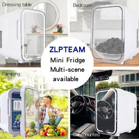 ZLPTEAM mini frigorífico con diseño glam y funcionamiento silencioso para dormitorio