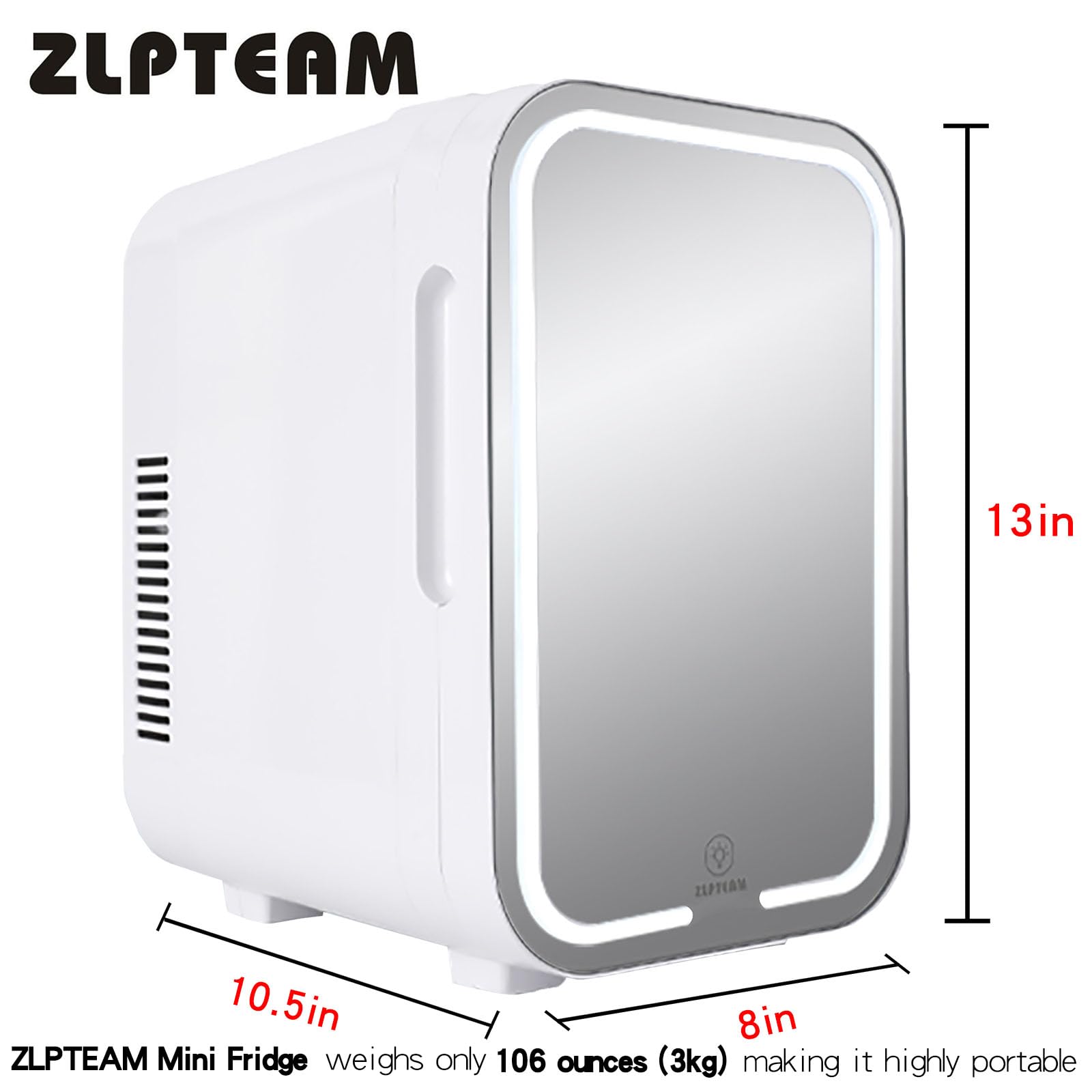 ZLPTEAM mini frigorífico para dormitorio, mantiene el cuidado de la piel frío o templado