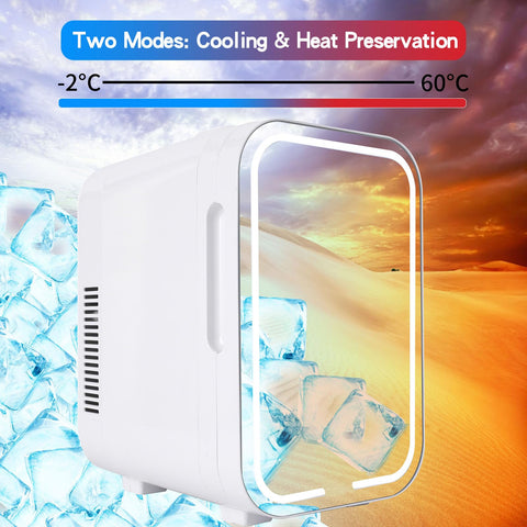 ZLPTEAM mini frigorífico con modo caliente a 60°C para mantener artículos tibios