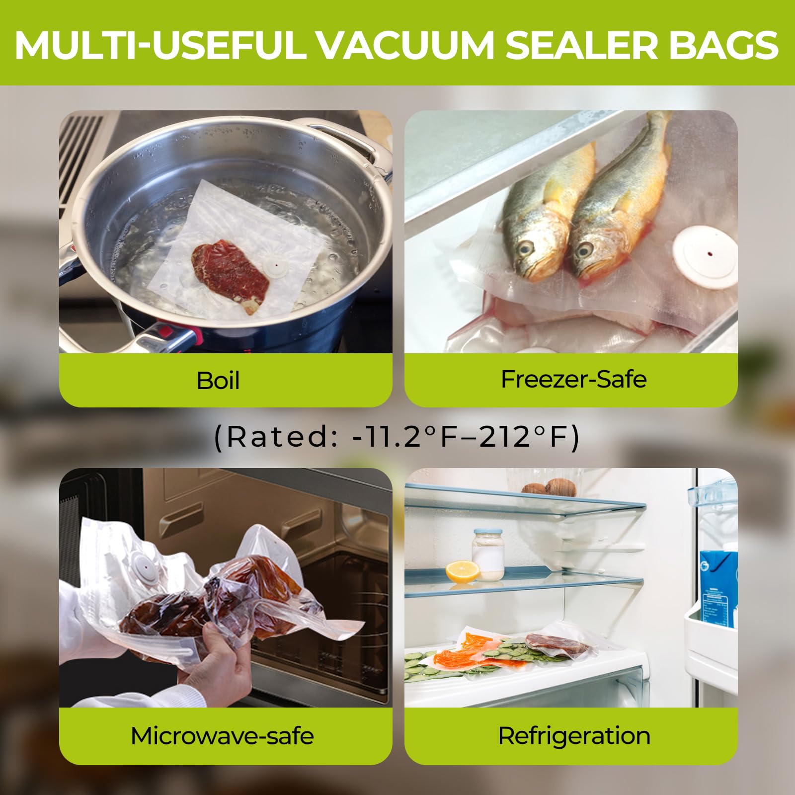 ZLTMYI bolsas aptas para congelador, lavavajillas y microondas.