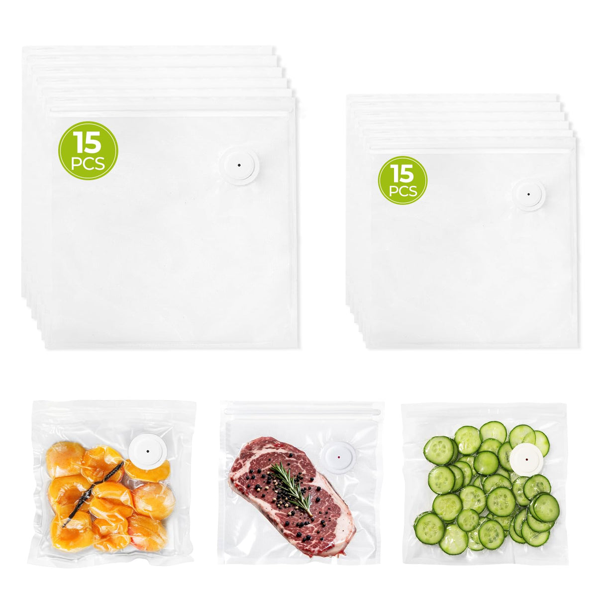 Bolsas ZLTMYI para vacío con válvula, sellado seguro para conservar frescura.