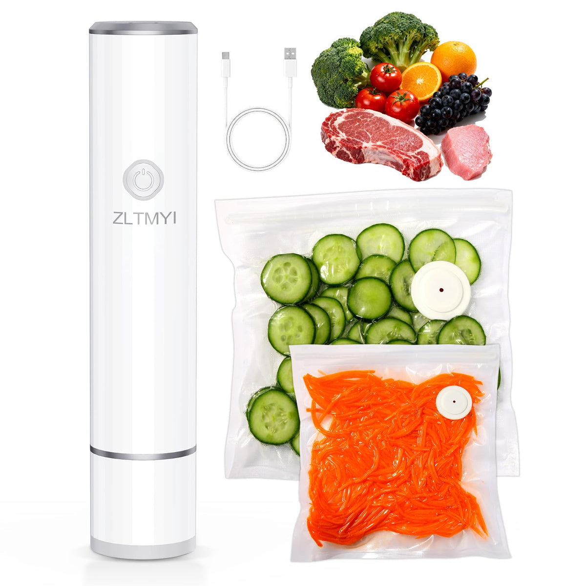 Sellador de mano ZLTMYI en uso para frescura prolongada de alimentos
