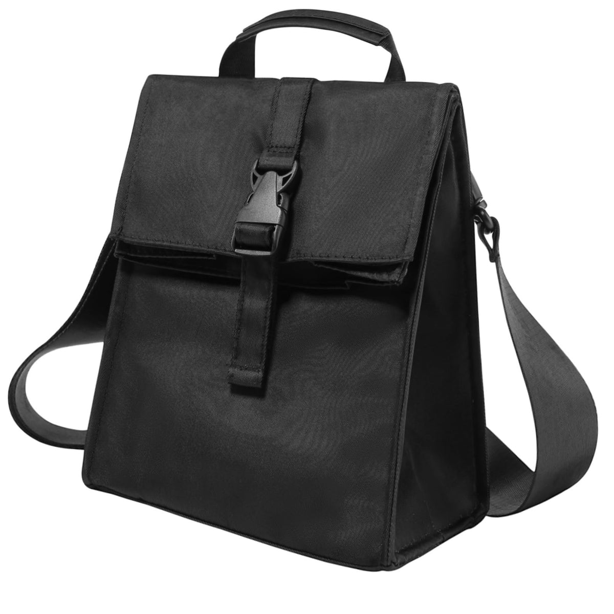 ZM-YOUTOO bolsa de almuerzo aislada plegable negra para conservar comida fresca durante todo el día