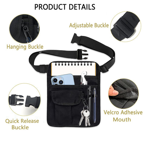 Delantal ZMD con clip para badge y llaves, acceso rápido.