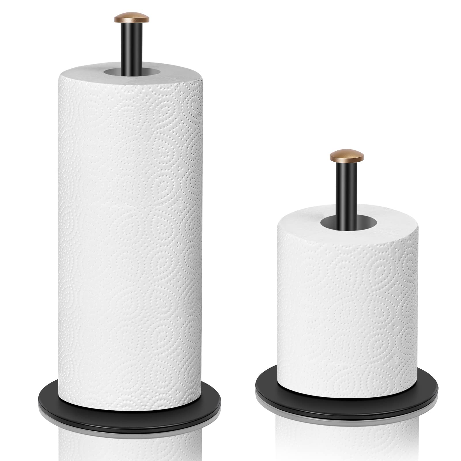 zmgnnd porta-papel negro ajustable para encimera, soporte estable para rollos.