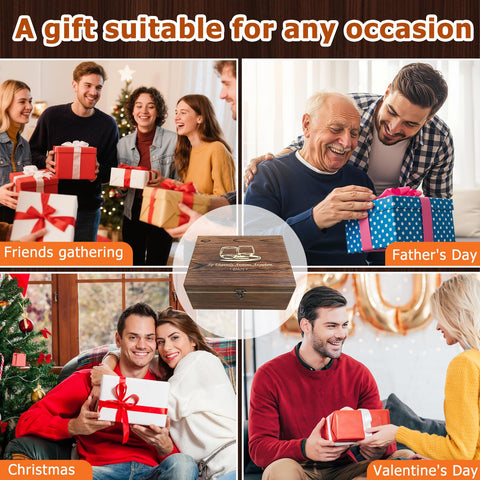 Caja regalo de madera ZMJY, perfecta para sorprender a un fan del bourbon.