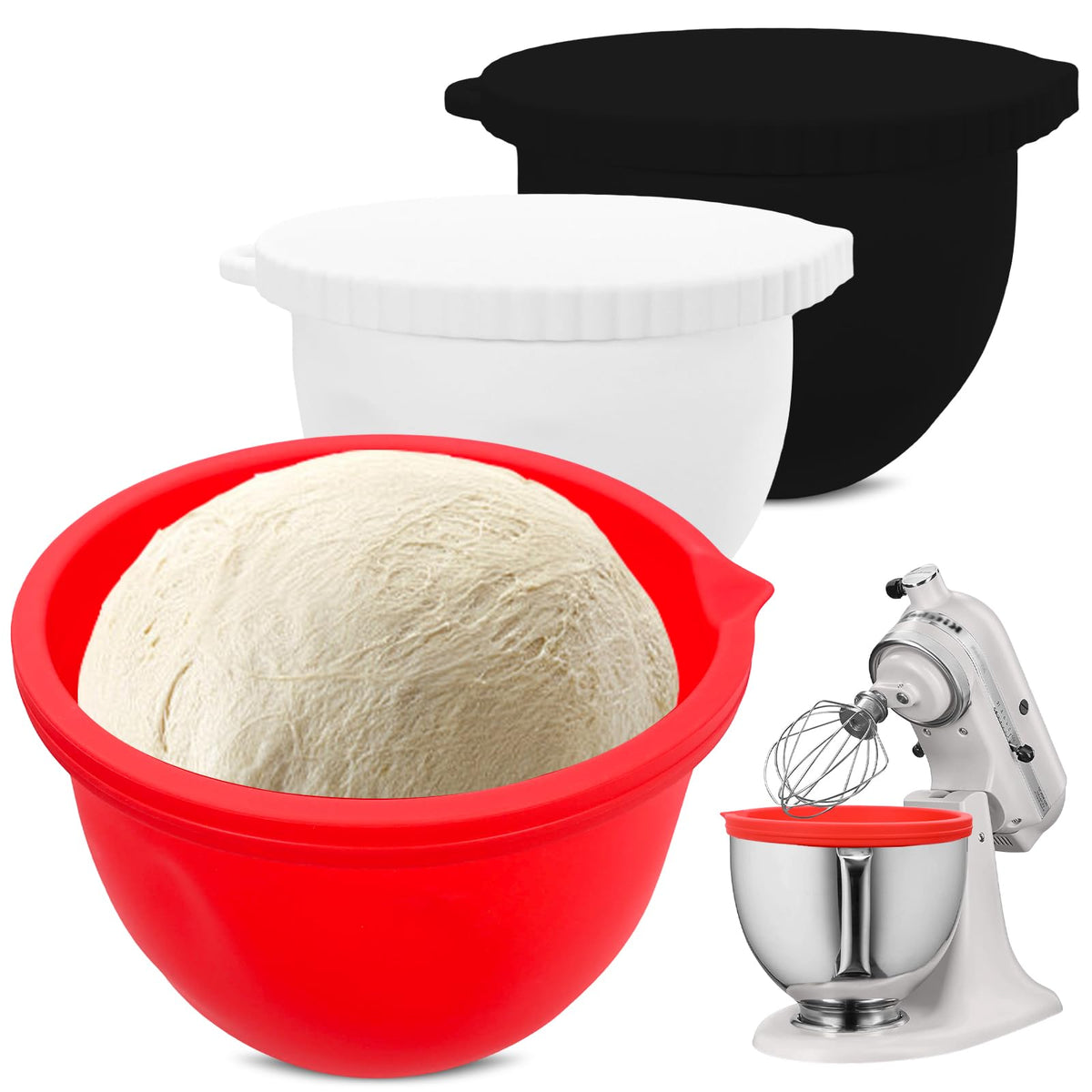 ZMJY forro de silicona para tazón KitchenAid 5qt con ajuste perfecto y limpieza fácil.
