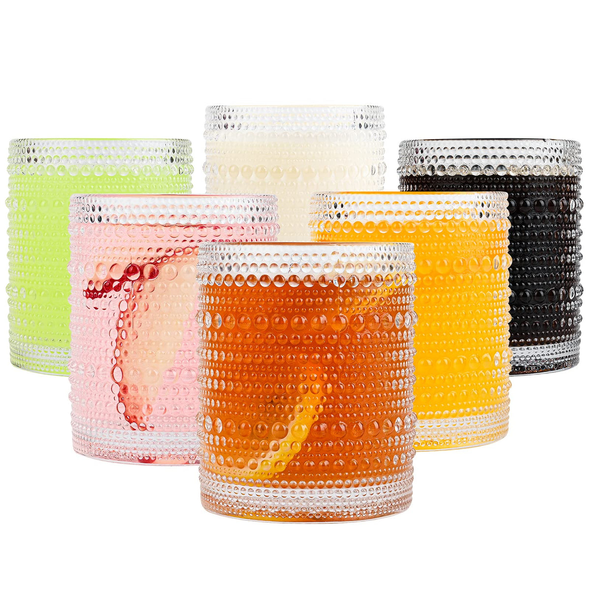 Copas ZMOWIPDL vintage con relieves de cuentas, juego de seis.