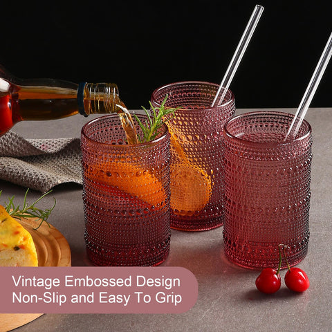 Vaso morado ZMOWIPDL con estilo retro para mesa elegante.