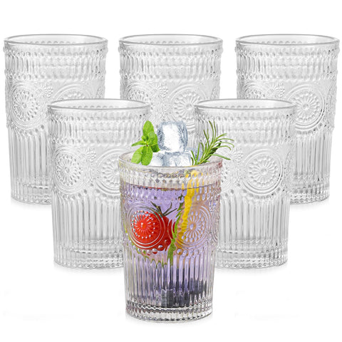 Vasos ZMOWIPDL vintage con diseño floral, ideal para bebidas frías