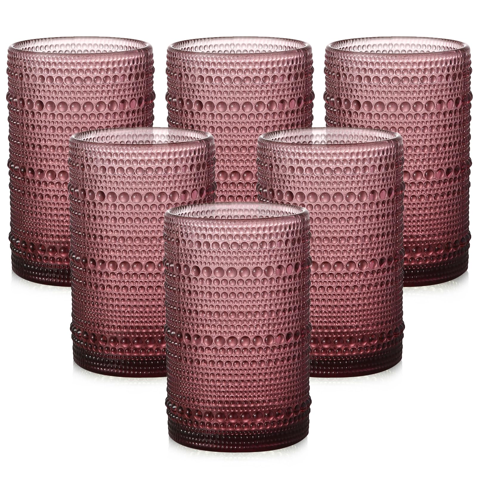 Vaso ZMOWIPDL de cristal vintage Hobnail con agarre seguro.