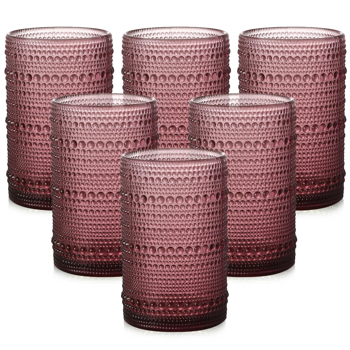 Vaso ZMOWIPDL de cristal vintage Hobnail con agarre seguro.