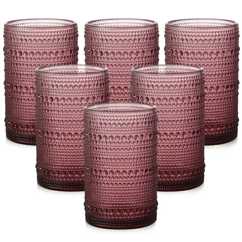 Vaso ZMOWIPDL de cristal vintage Hobnail con agarre seguro.