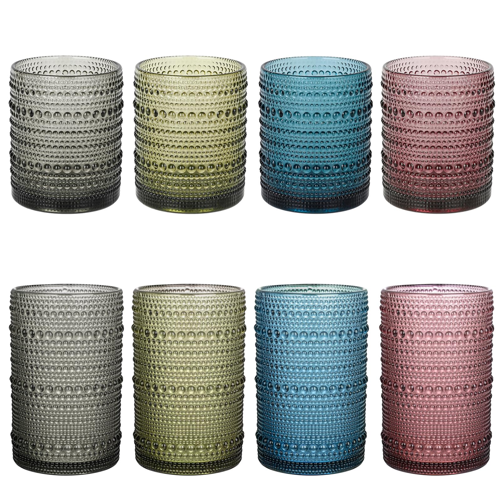 Vaso hobnail vintage de ZMOWIPDL, toma frontal, agarre seguro gracias al relieve.