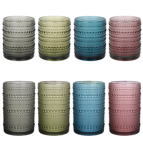 Vaso hobnail vintage de ZMOWIPDL, toma frontal, agarre seguro gracias al relieve.