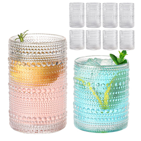 Vaso ZMOWIPDL vintage hobnail 12oz para agua y cócteles