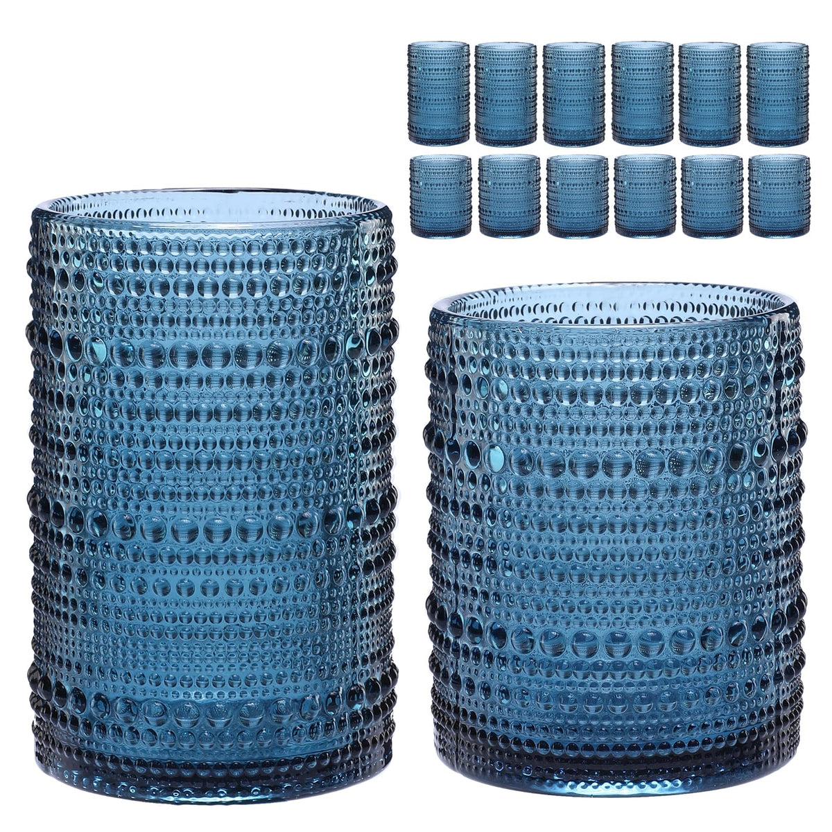 Vasos ZMOWIPDL con relieve en cuentas de 12 onzas para cócteles