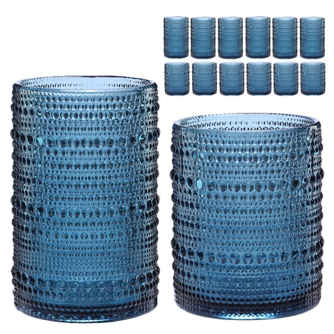 Vasos ZMOWIPDL con relieve en cuentas de 12 onzas para cócteles