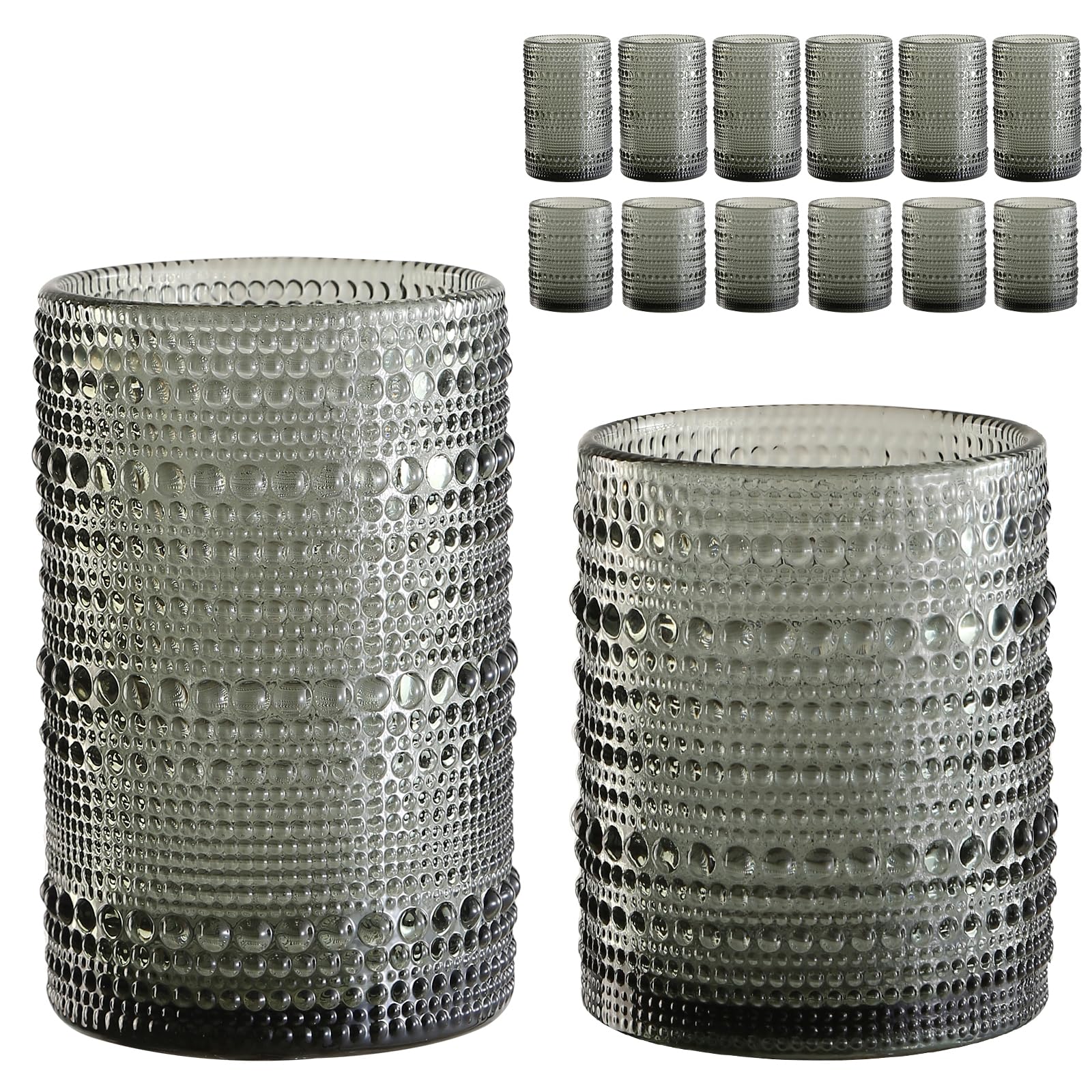 Vaso ZMOWIPDL 12oz con hobnail para un agarre seguro