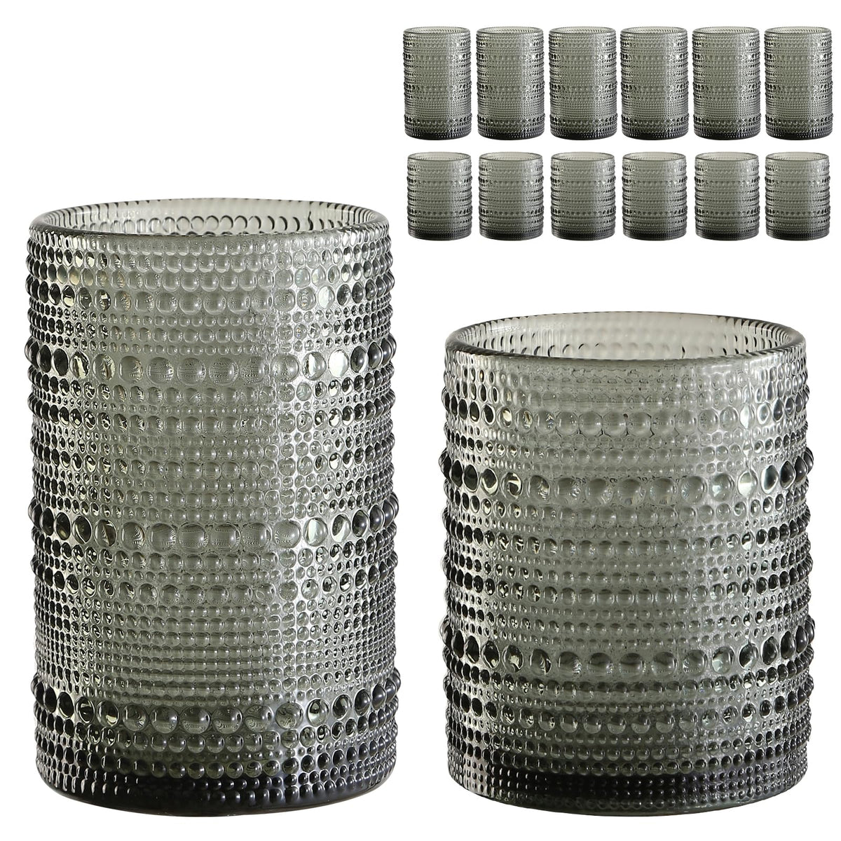 Vaso ZMOWIPDL 12oz con hobnail para un agarre seguro