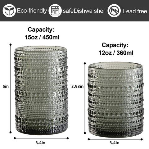 Vaso ZMOWIPDL 15oz con hobnail para bebidas más grandes