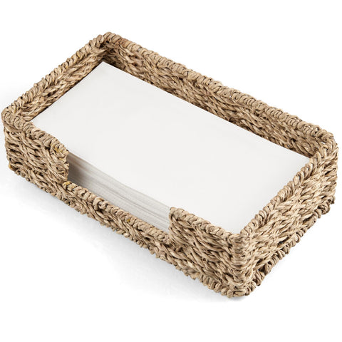 Porta-servilletas ZMZKKLL en mimbre trenzado para baño, organización elegante.