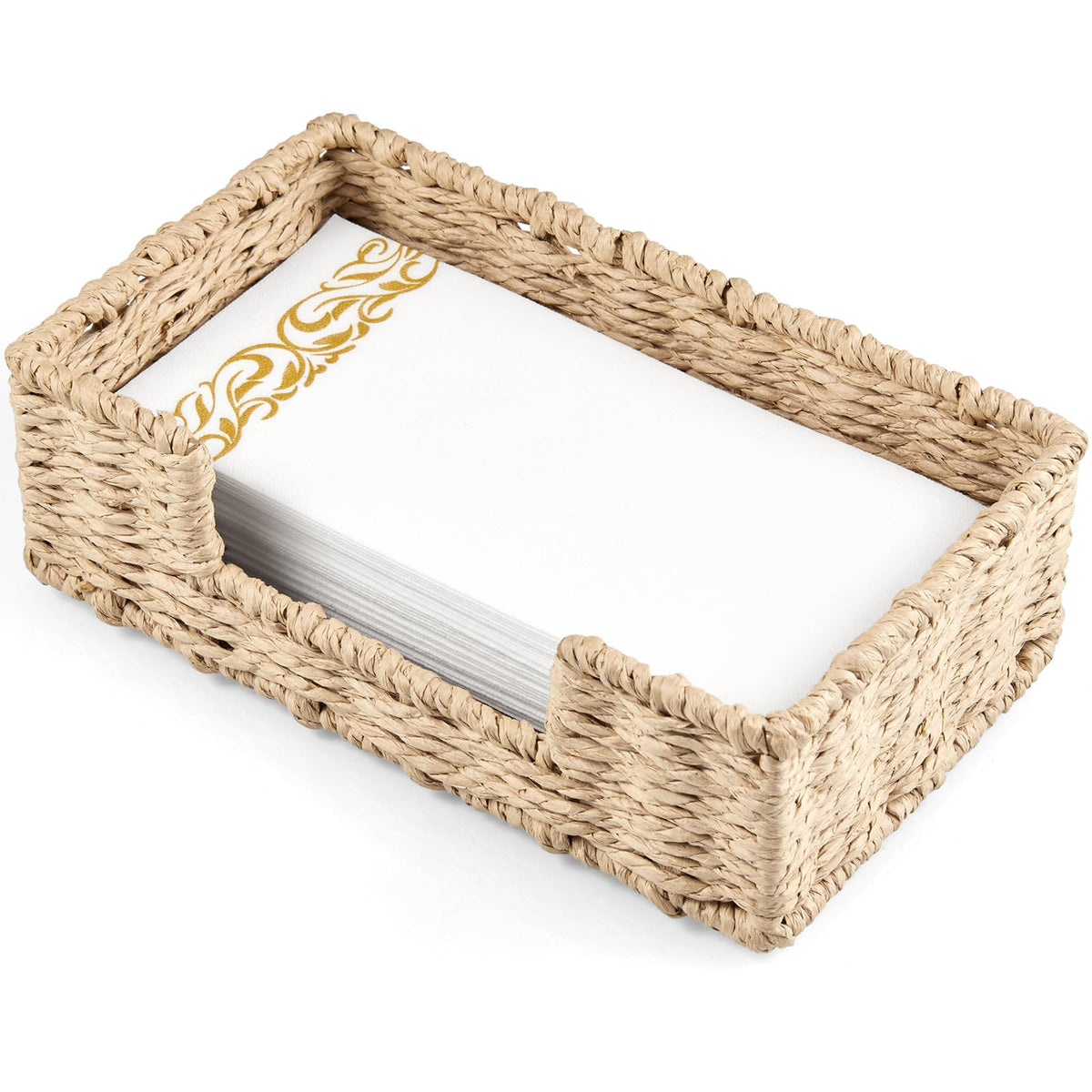 ZMZKKLL porta-servilletas para baño tejido en cuerda, elegante y práctico.