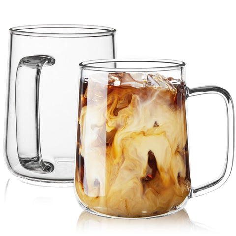Vaso ZMZKKLL para café de 16 oz con asa, cómodo y seguro para bebidas calientes