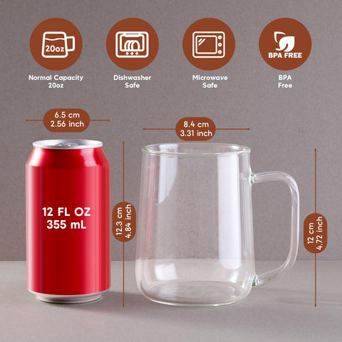 ZMZKKLL taza cafe vidrio borosilicato, resistente al calor y frío.
