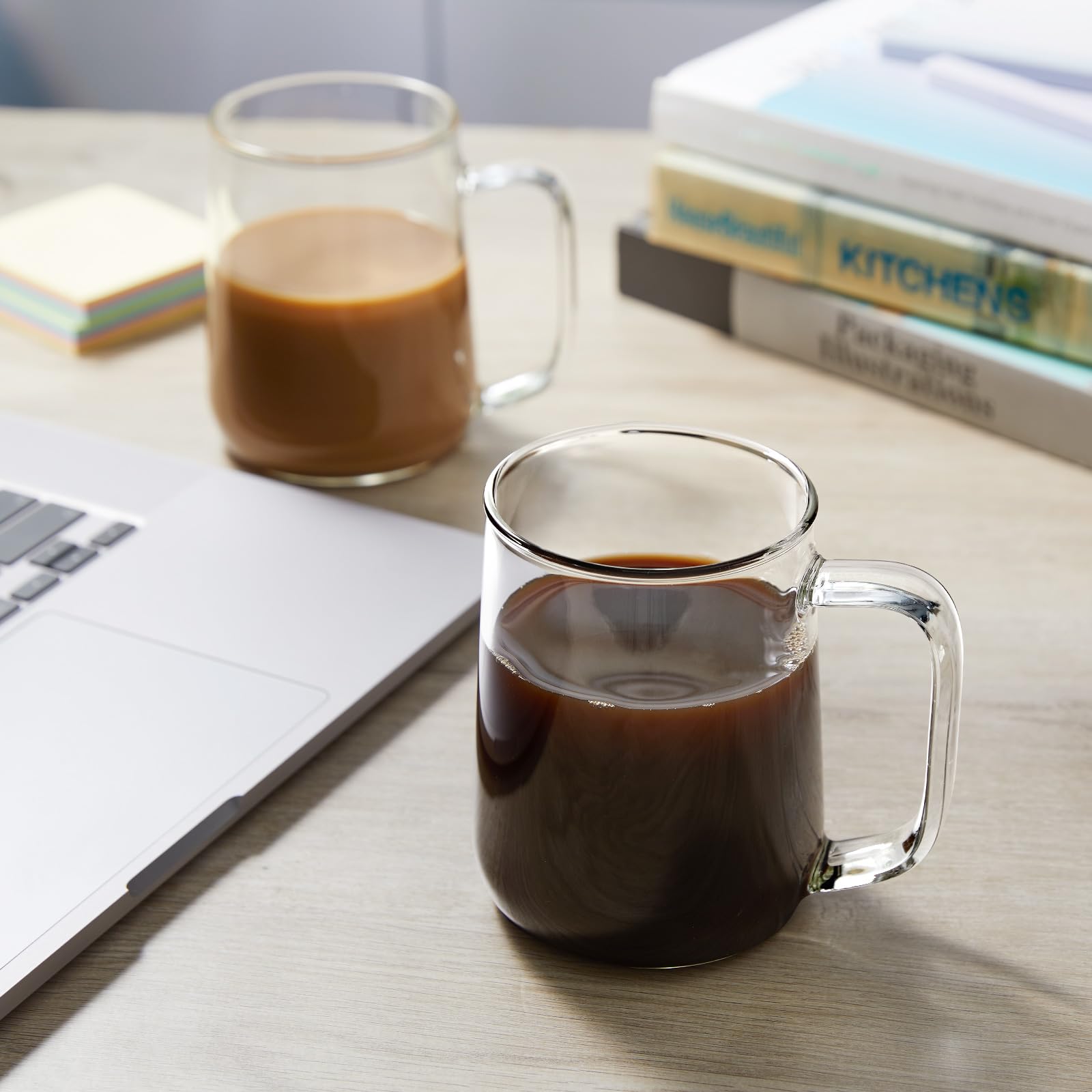 Taza ZMZKKLL espresso de vidrio 16oz, apta para microondas