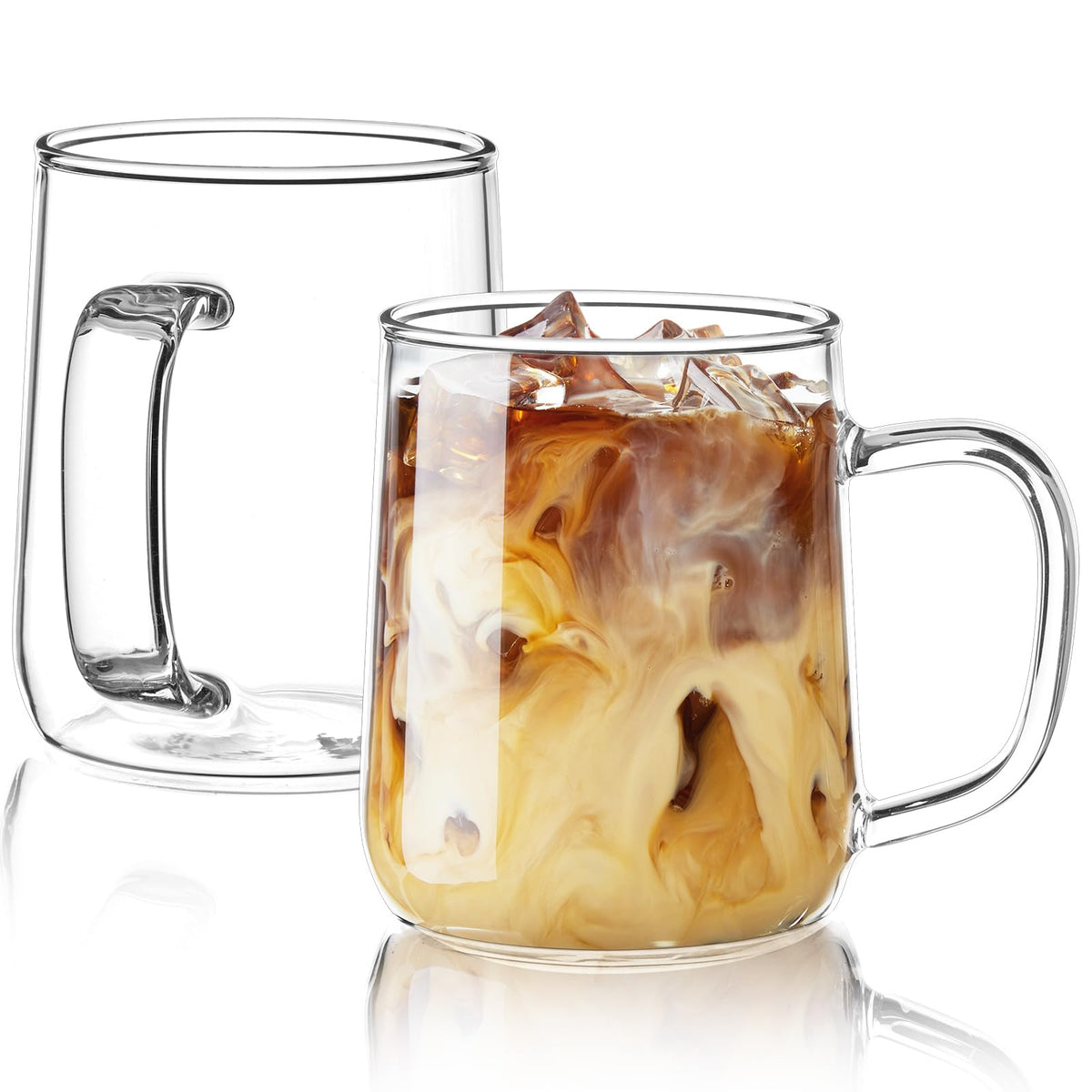 Tazas ZMZKKLL de cristal 14 onzas para café o té.