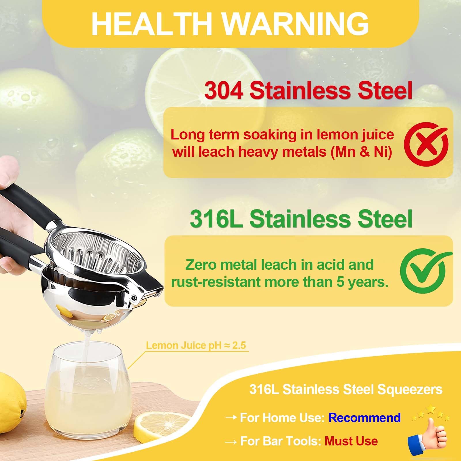 Exprimidor ZNCZHZN con prensado preciso, sin semillas para limones y limas.