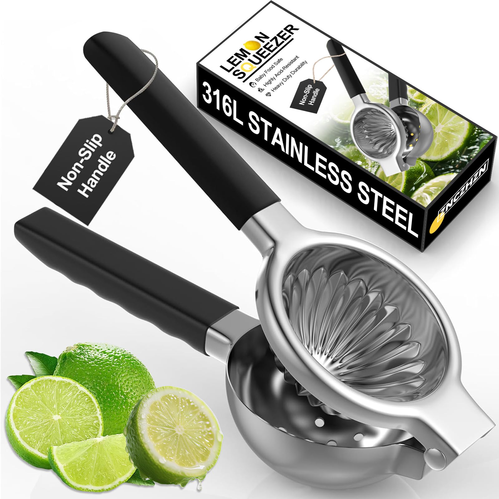 Exprimidor ZNCZHZN premium 316L, acero inoxidable para jugos seguros.